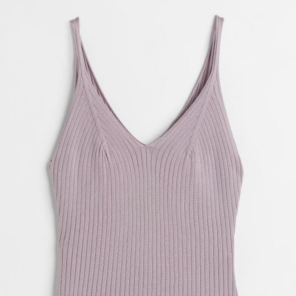 Plus Size Light Purple Ribbed Tank (XXL)